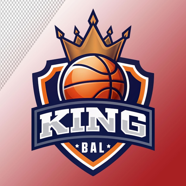 PSD king basketball ball logo on transparent background