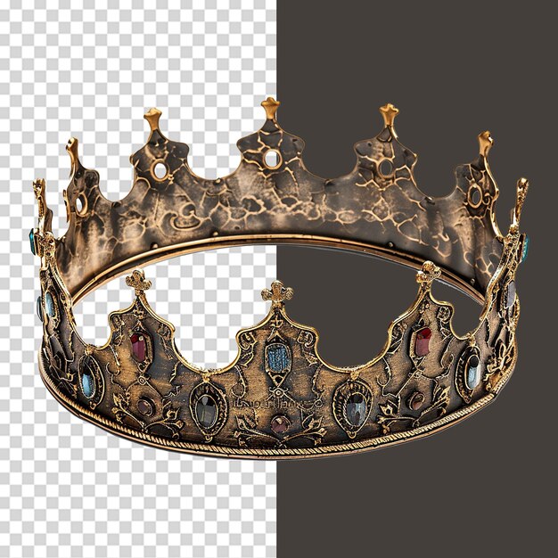 PSD king crown isolated on white background