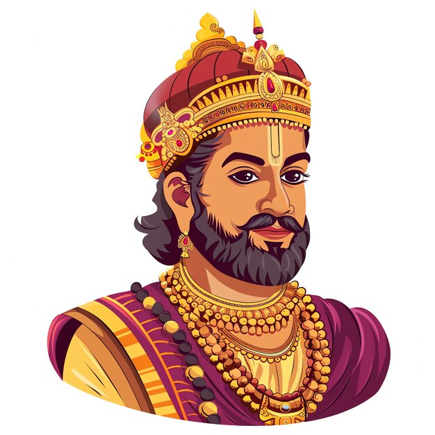 PSD king dasharatha indian illustration