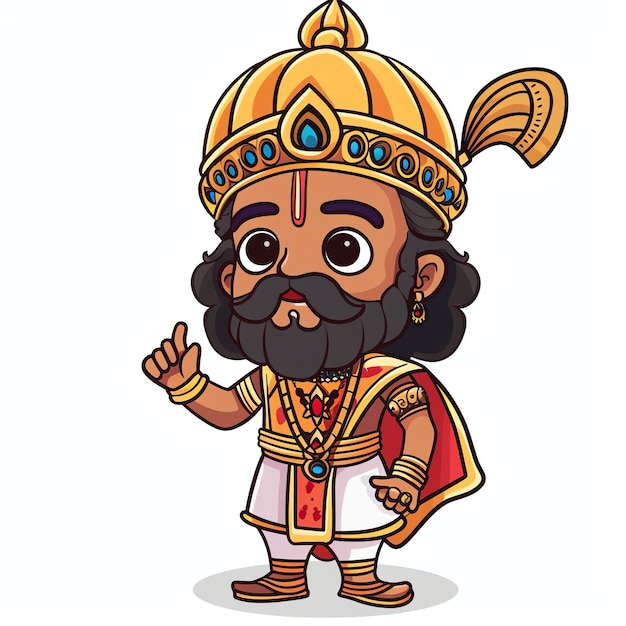 PSD king dasharatha indian illustration