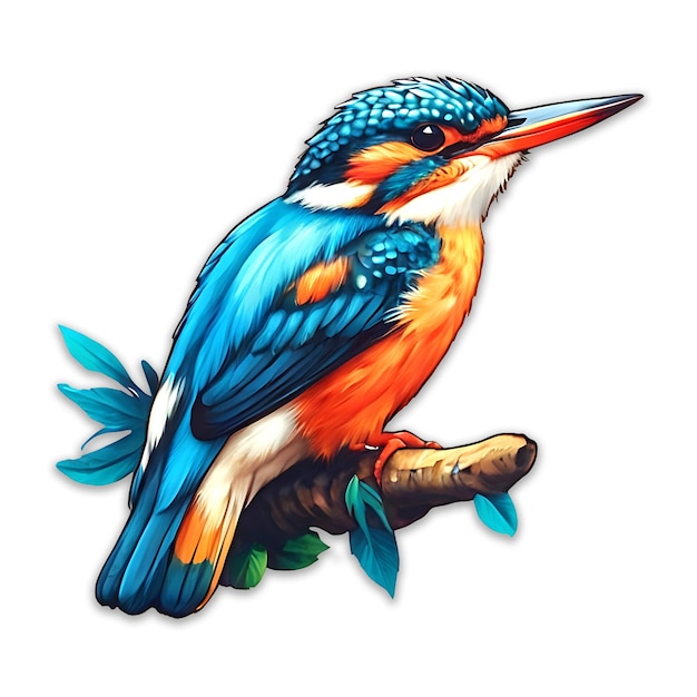 King Fisher Bird logo design psd