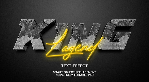 king lagend text effect template