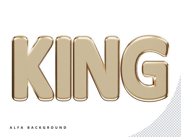 King text effect 3d rendering vector illustration