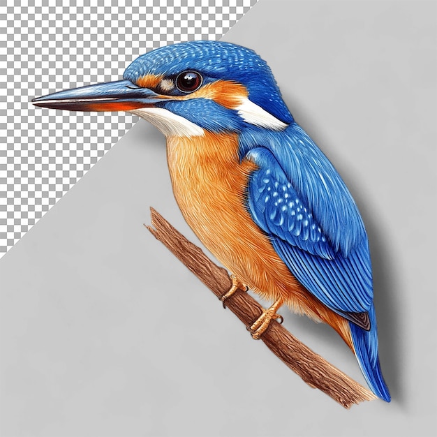 PSD kingfisher animal on transparent background