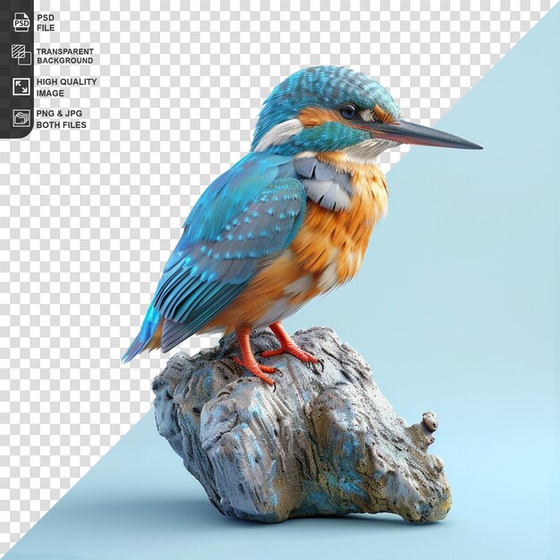 kingfisher bird isolated on transparent background