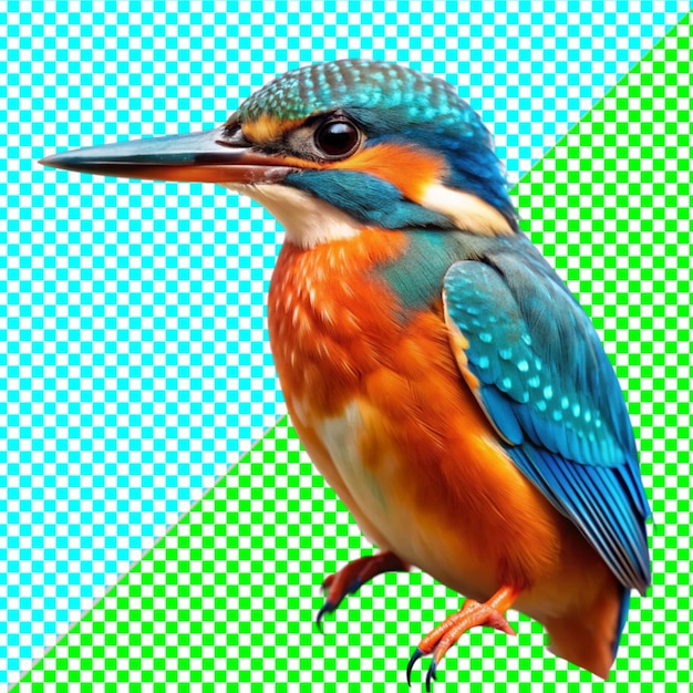 PSD kingfisher on white background