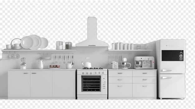 Kitchen Appliances Home appliances realistic isolated on transparent background