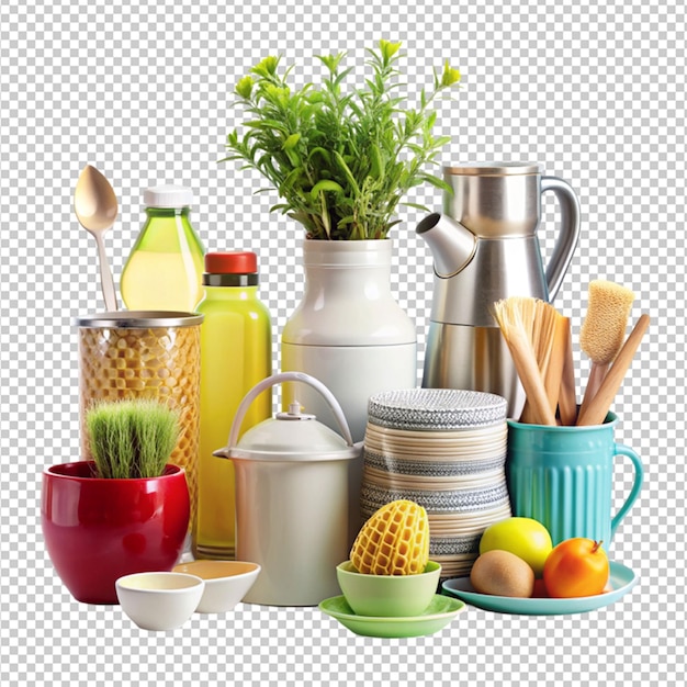 PSD kitchen crookery set transparent background