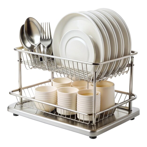 PSD kitchen dish rack on transparent background