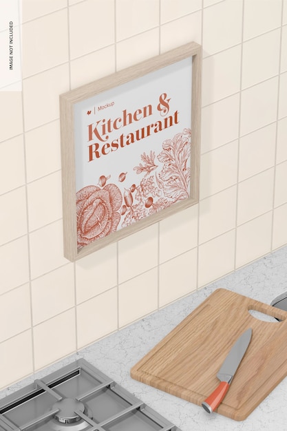 Kitchen Frame Scene Mockup Perspective