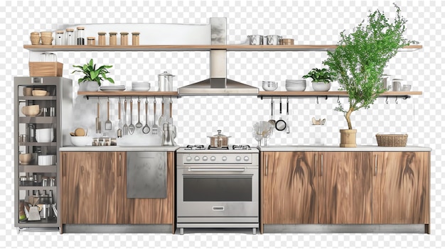 kitchen set Home appliances realistic isolated on transparent background