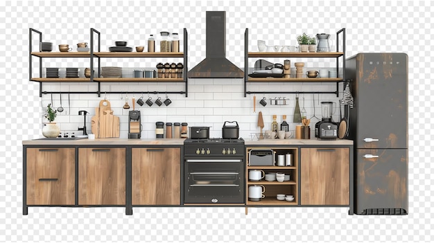 kitchen set Home appliances realistic isolated on transparent background