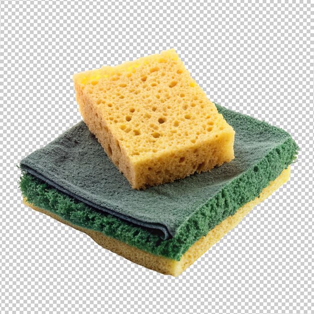 kitchen sponge on transparent background