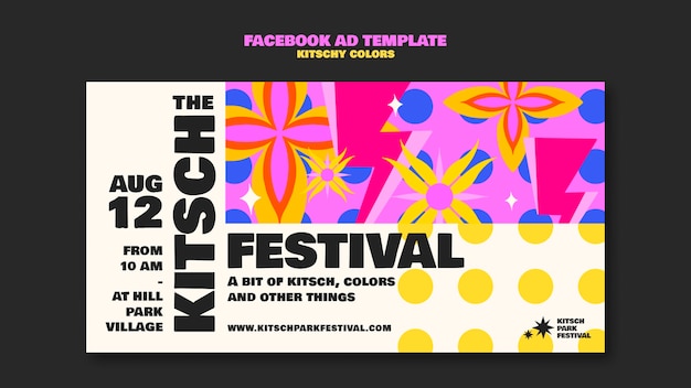 PSD kitschy colors facebook template