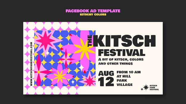 PSD kitschy colors facebook template