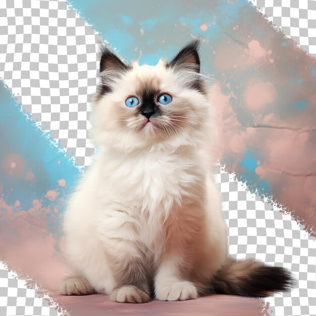 PSD kitten from birma on a transparent background