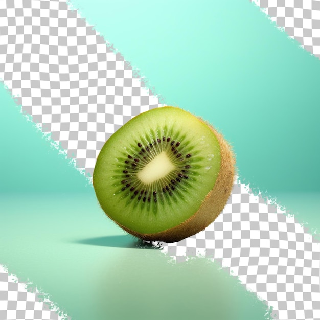 a kiwi fruit with a blue background and a white x in the corner.