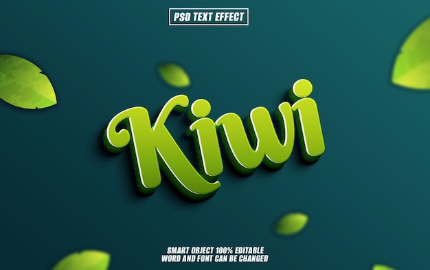 PSD kiwi text effect font editable typography 3d text