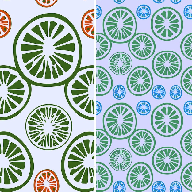 PSD kiwi with slice silhouette and monochrome design with ikat p unique tropical fruit pattern vector