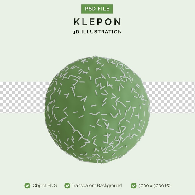 klepon 3d illustration