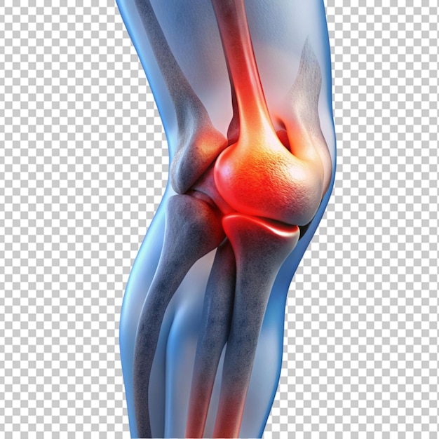 knee pain concept transparent background