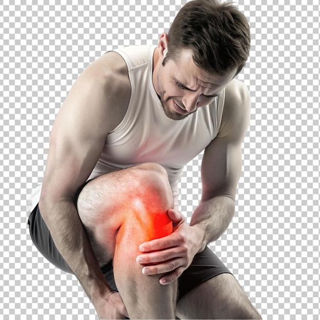 knee pain concept transparent background