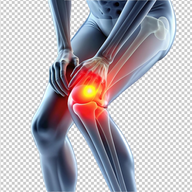 knee pain on transparent background