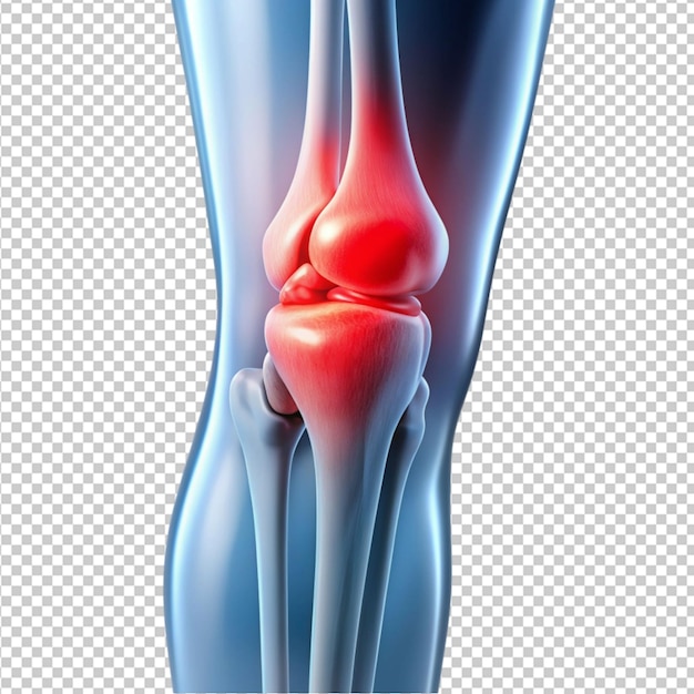 PSD knee pain on transparent background