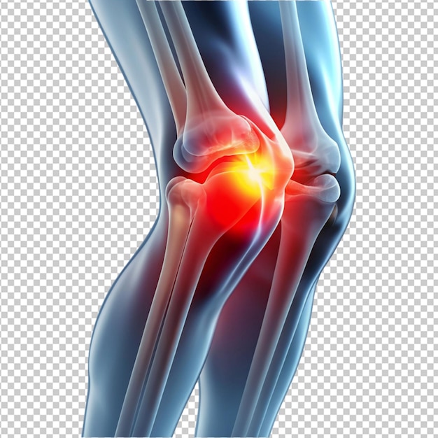 knee pain on transparent background