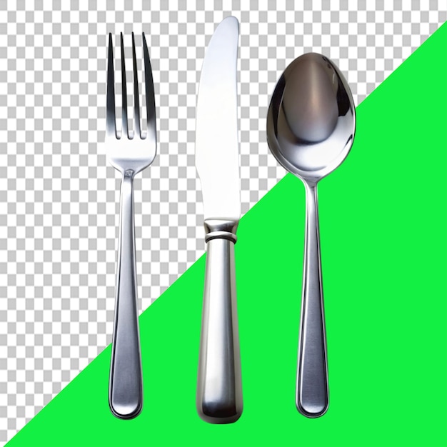 knife fork spoon on transparent background