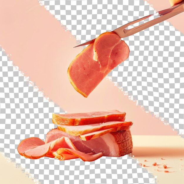 PSD a knife is cutting meat with a knife in the middle of it