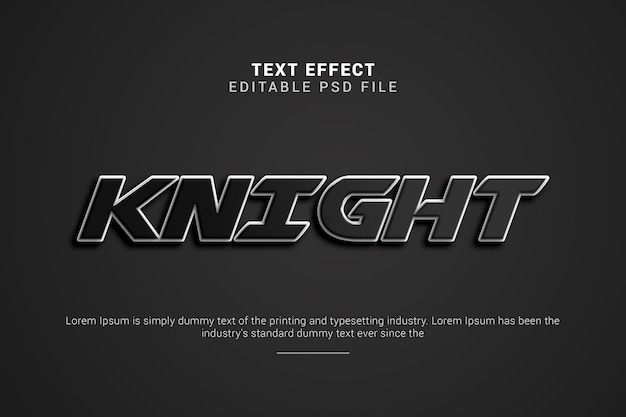 Knight 3d editable text effect