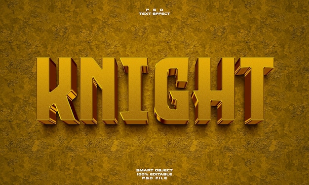 Knight 3D editable text effect