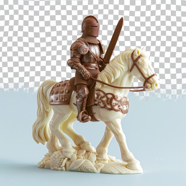 PSD a knight on a horse with a sword on his head