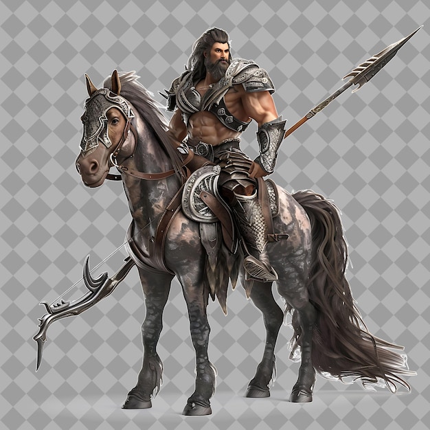 PSD a knight on a horse with a sword and shield