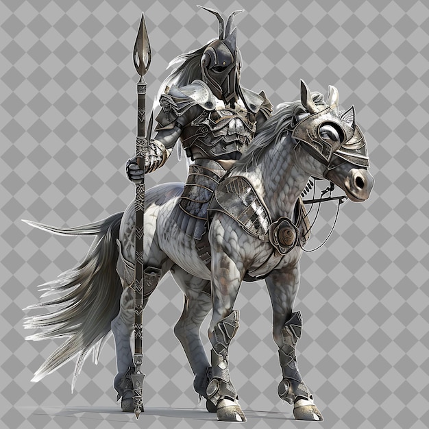 PSD a knight on a horse with a sword and shield