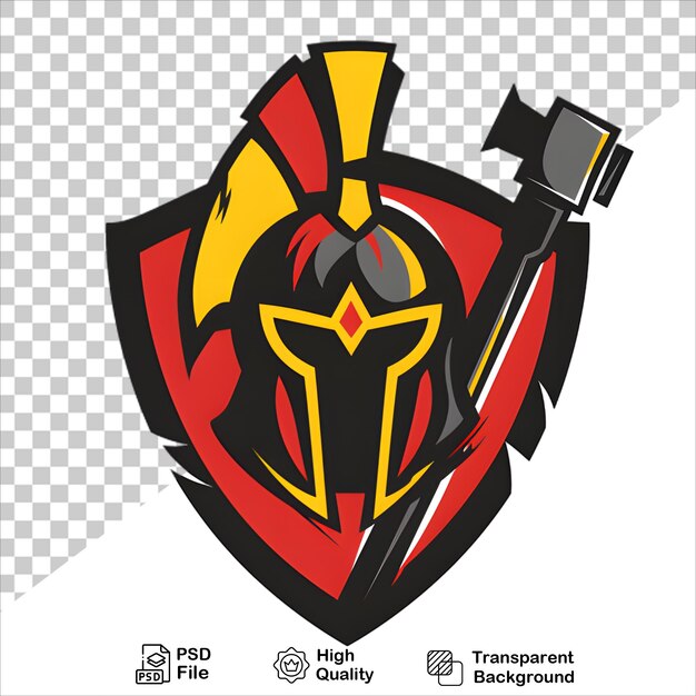 PSD knight mascot logo with helmet for branding