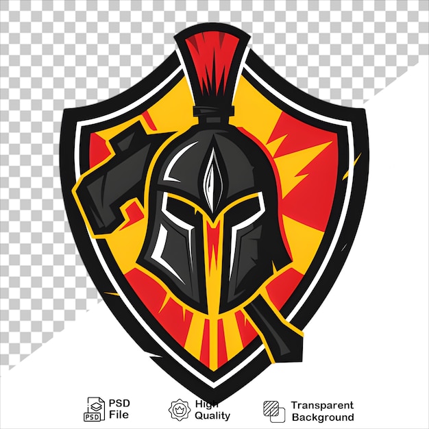 PSD knight mascot logo with helmet for branding