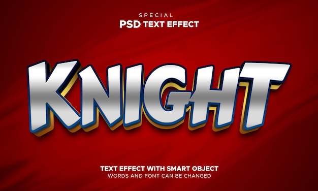 Knight Text effect editabel smart object mockup