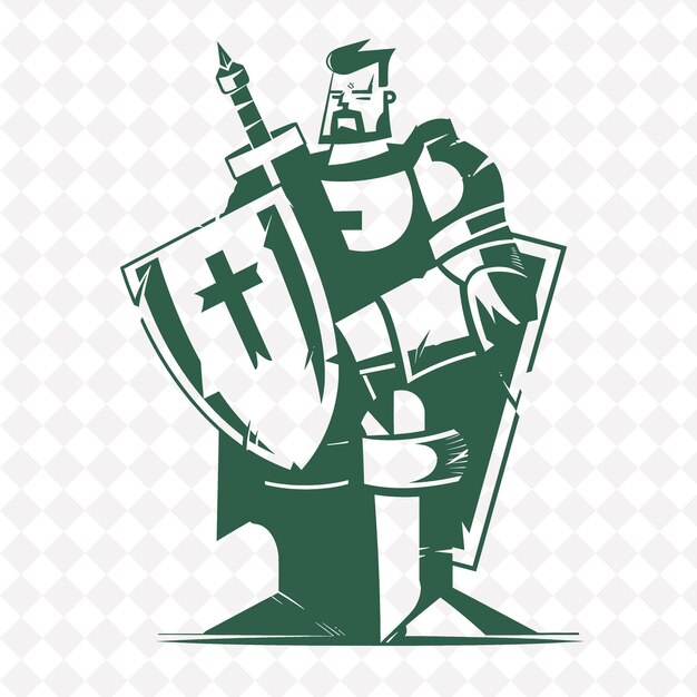 PSD a knight with a shield and a shield with a cross on it