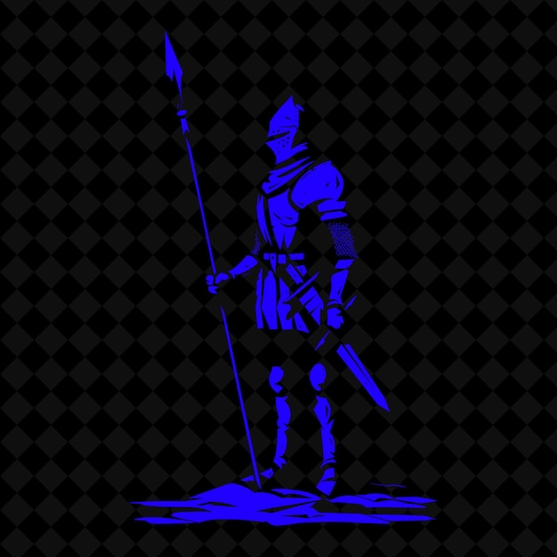 a knight with a sword and a black background