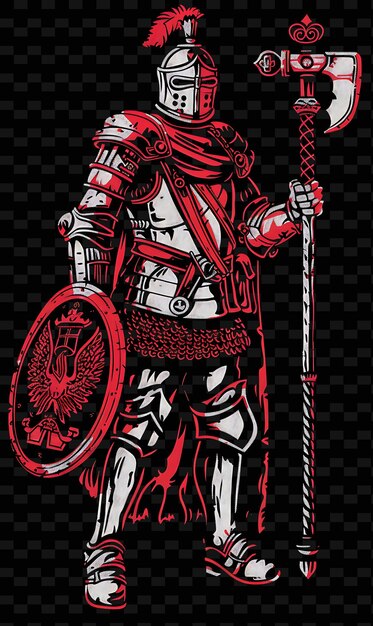 PSD a knight with a sword and shield on it