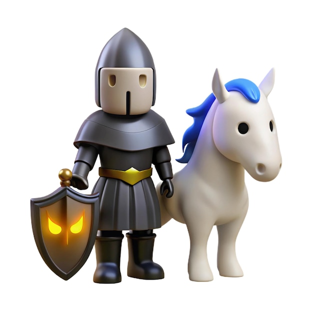 PSD a knight with a sword and shield next to it