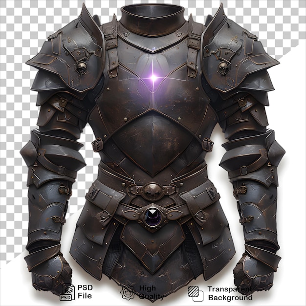 PSD knights armor bathed in enigmatic purple light