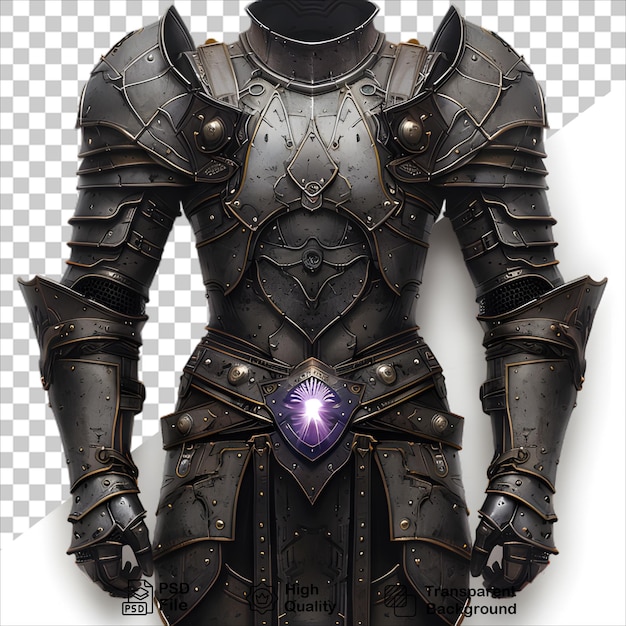 PSD knights armor bathed in enigmatic purple light