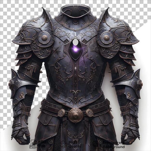 PSD knights armor bathed in enigmatic purple light