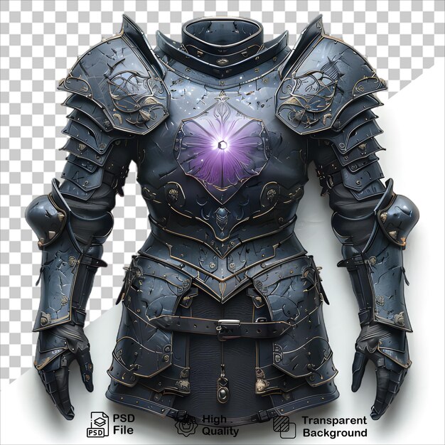 PSD knights armor bathed in enigmatic purple light