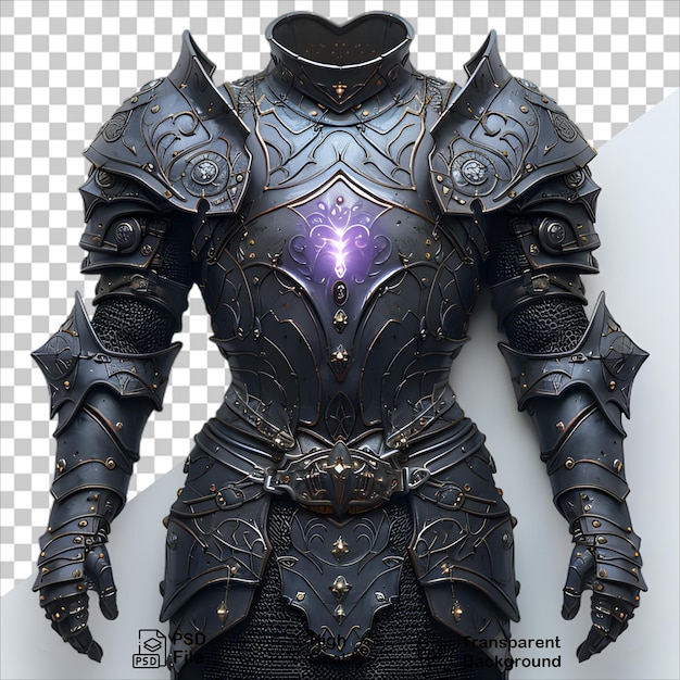 PSD knights armor bathed in enigmatic purple light