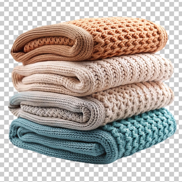 PSD knit blankets on transparent background