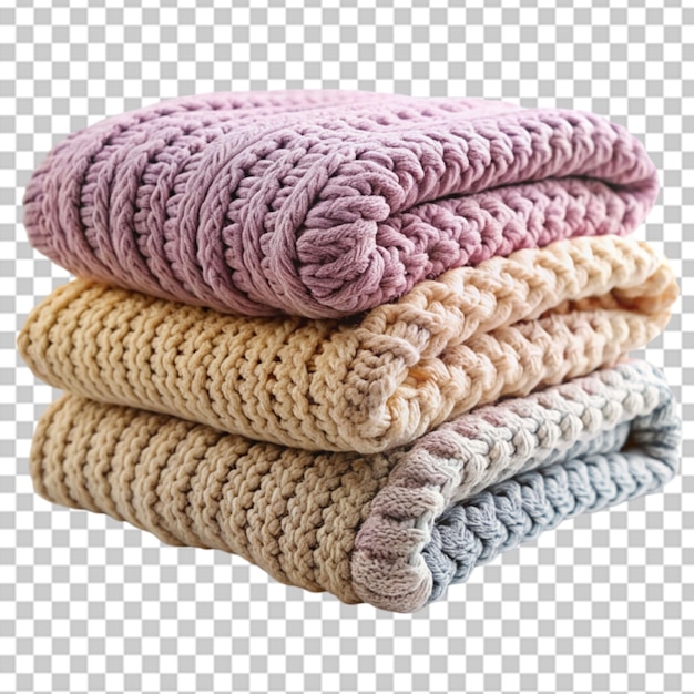 PSD knit blankets on transparent background